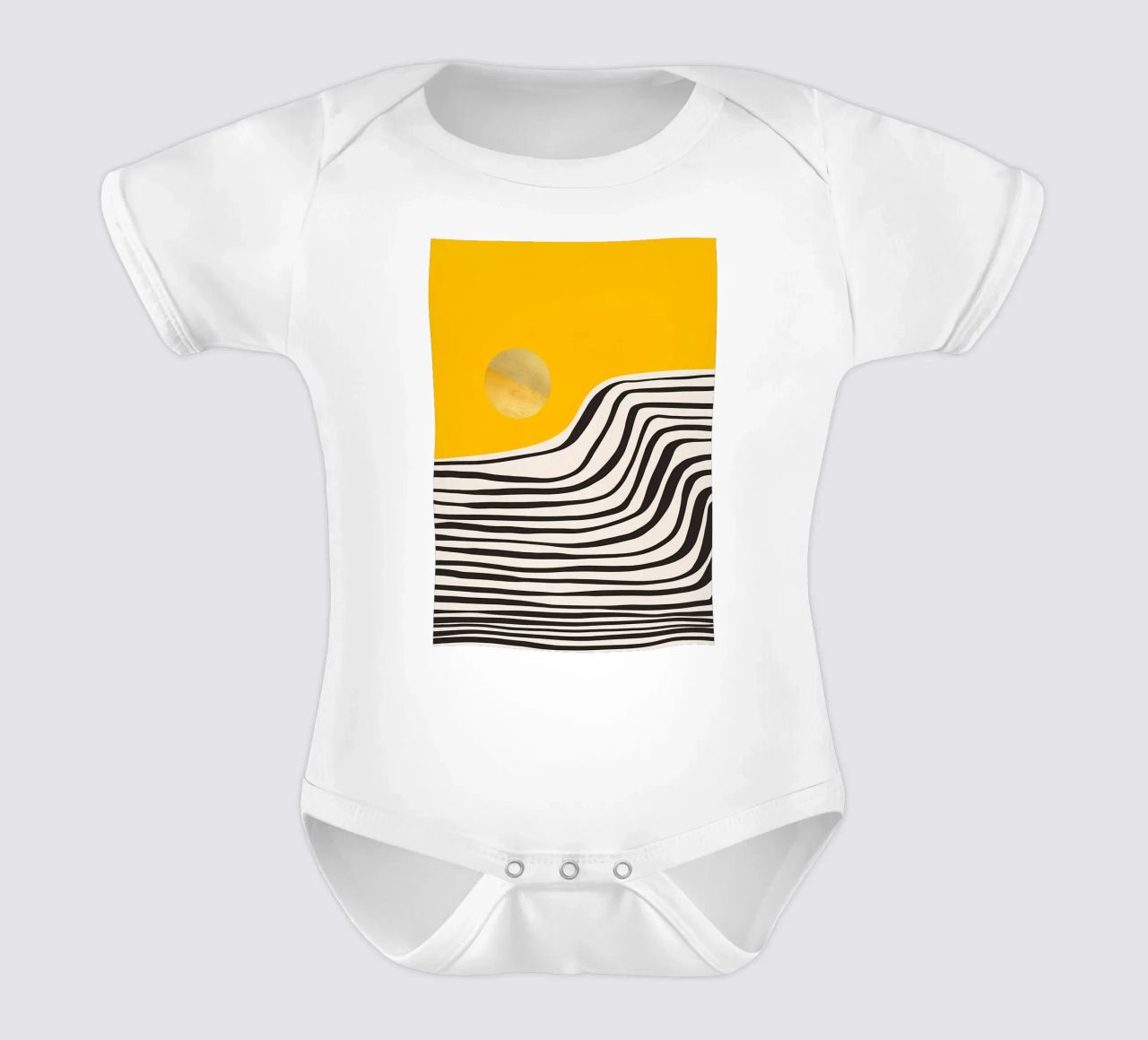 Minimal Abstract View 3 short-sleeve baby romper by James M Coyle