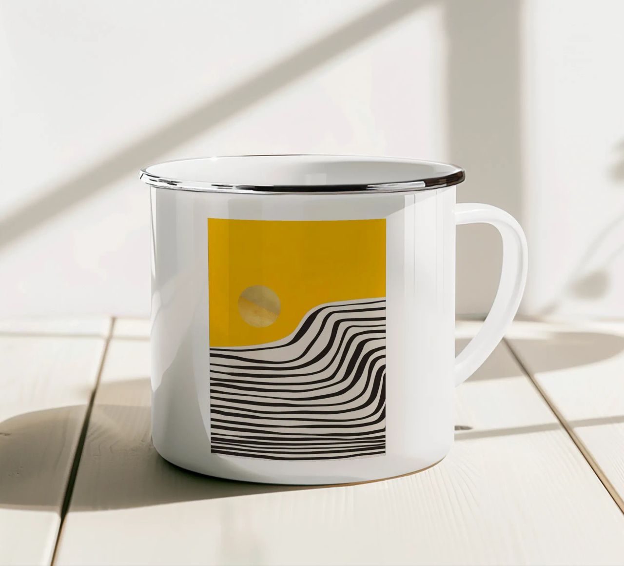 Minimal Abstract View 3 enamel mug by James M Coyle
