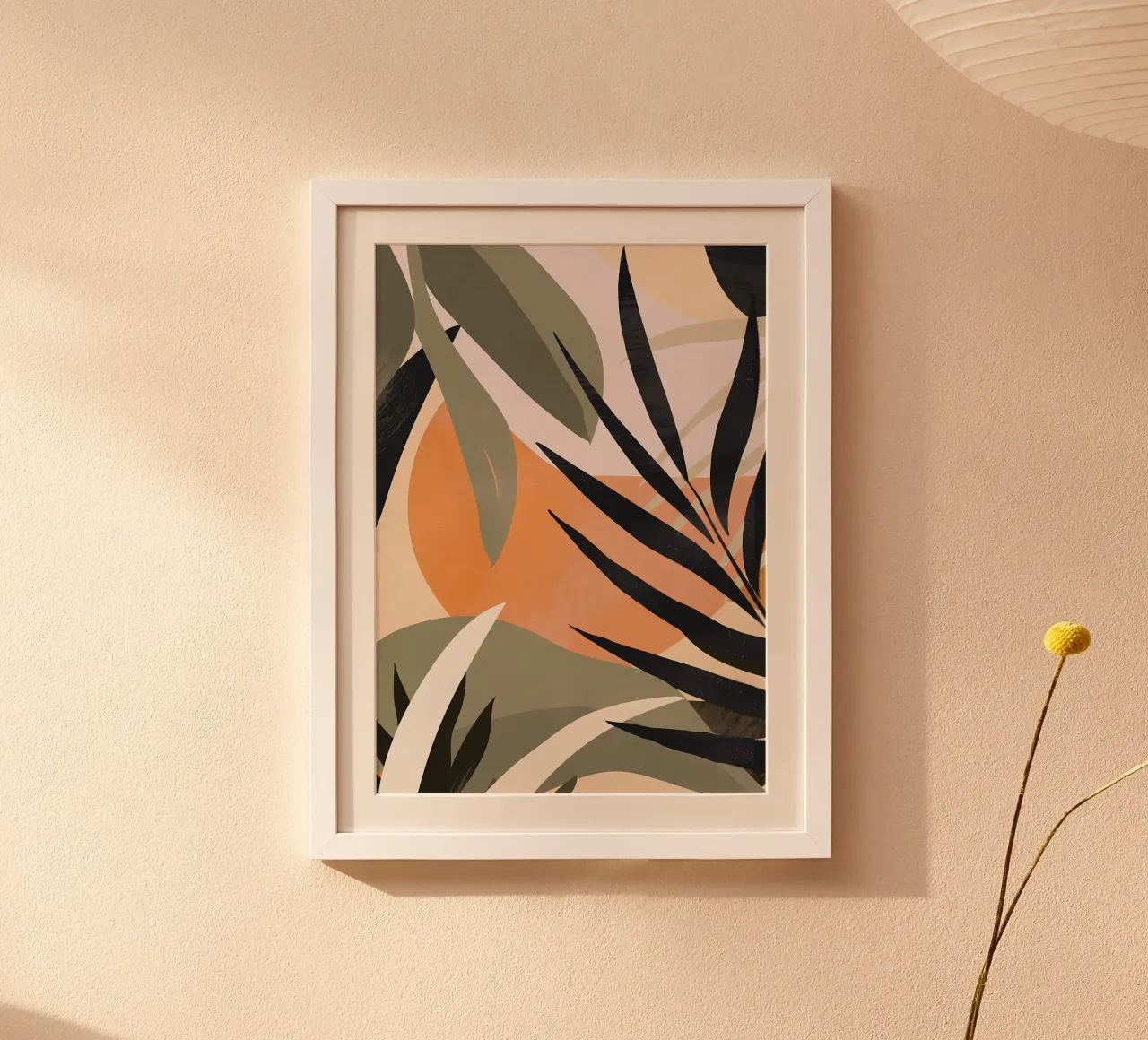 Arte astratta Foglie tropicali 2 poster con telaio in plastica da Rebecca Clark Wyrick