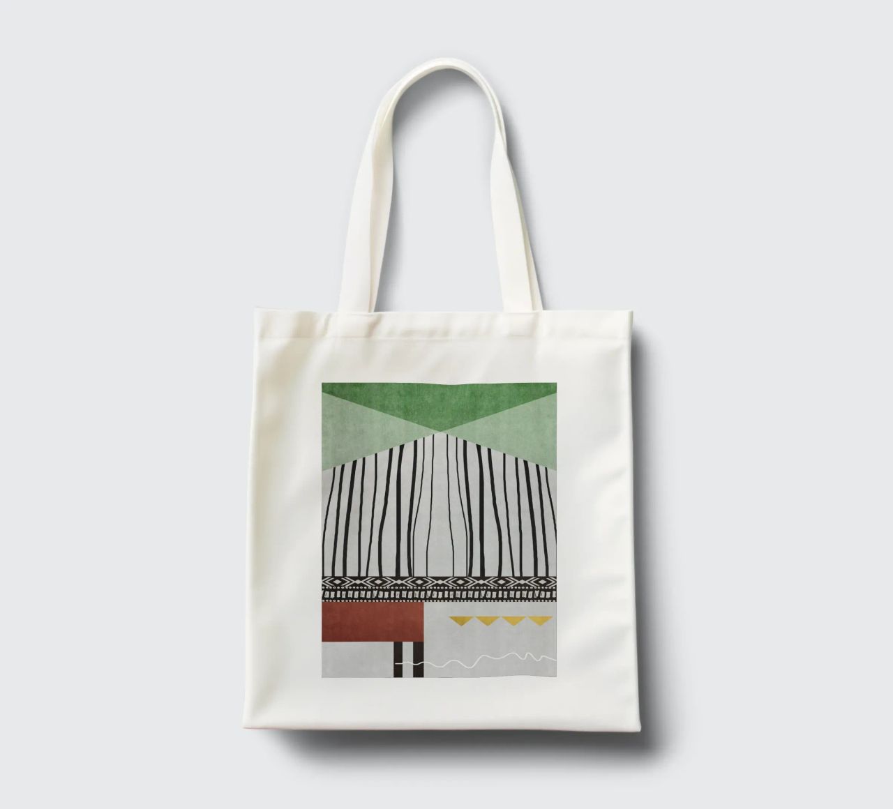 Geometric patterns  green borsa in juta da ramosashop