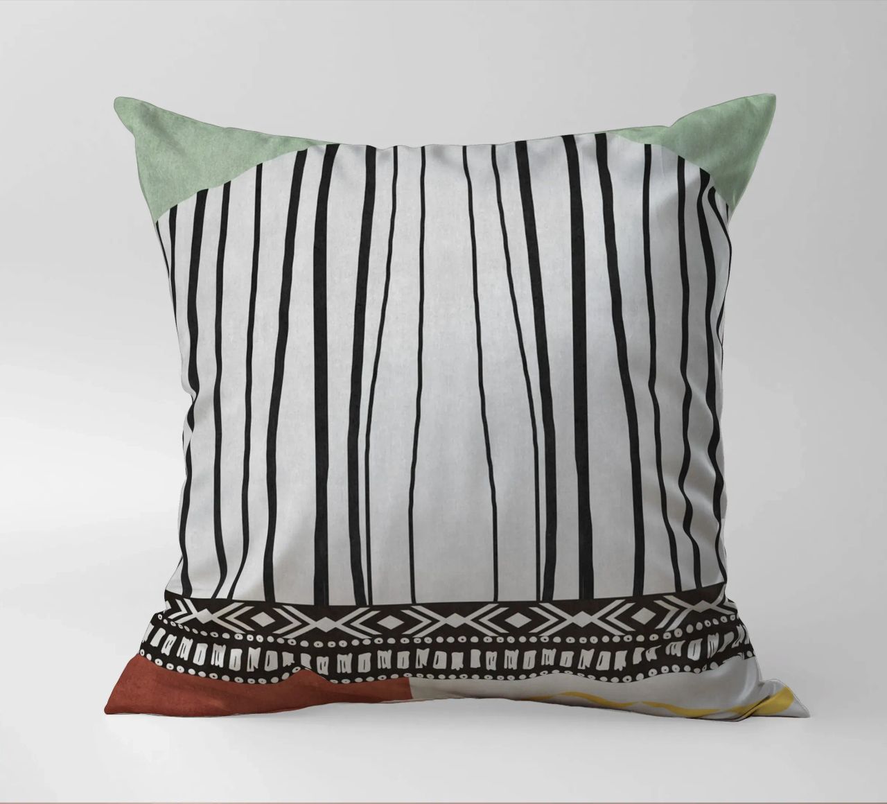 Geometric patterns  green cuscino da ramosashop