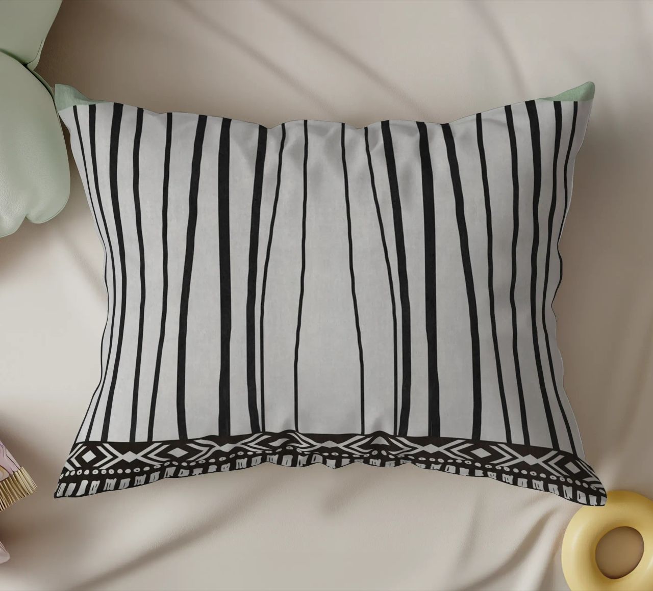Geometric patterns  green cuscino da ramosashop