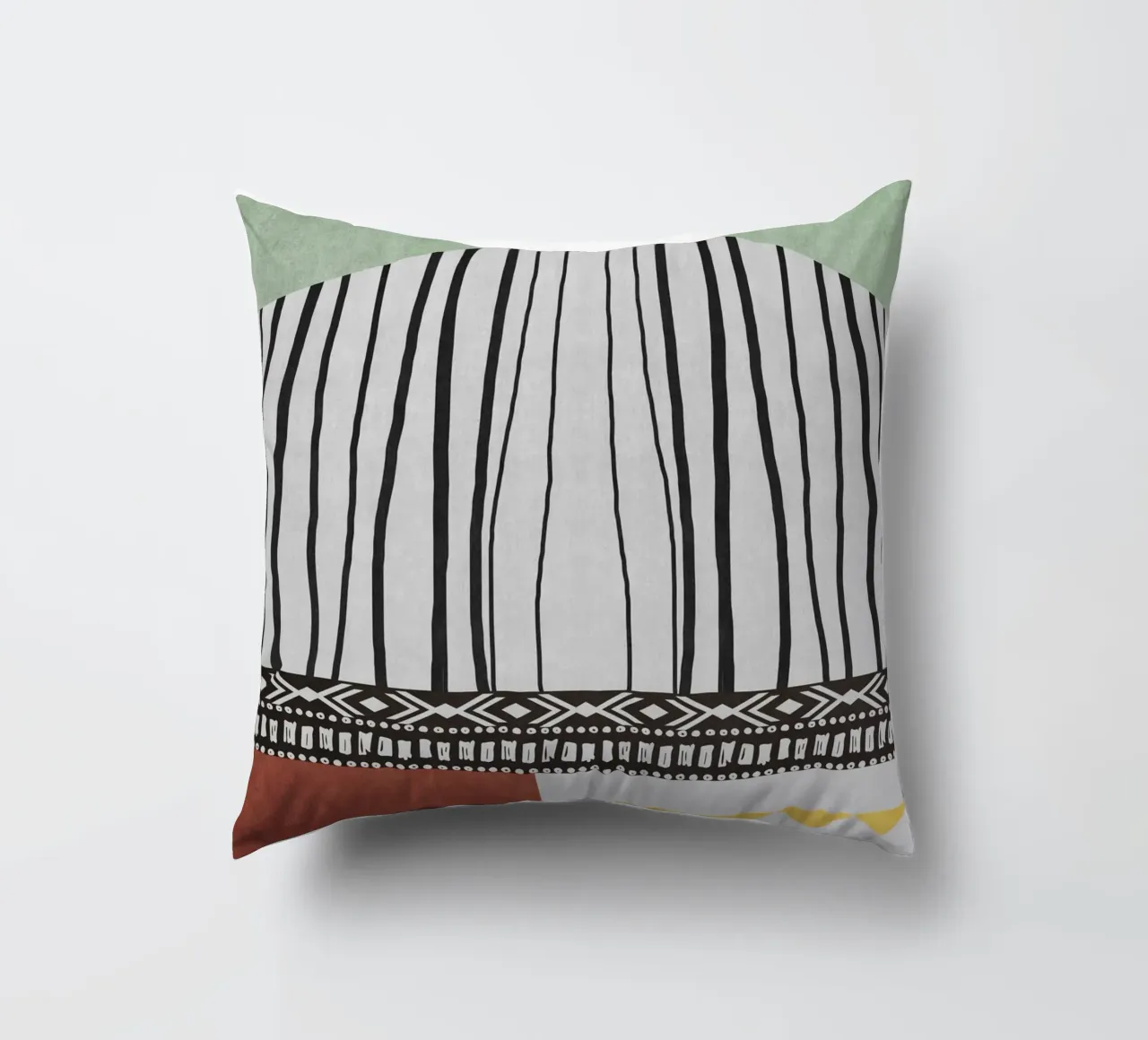 Geometric patterns  green Kissen von ramosashop