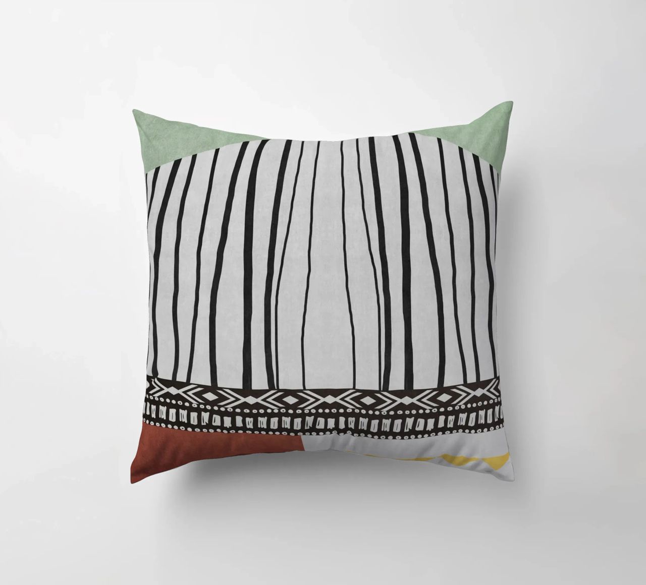 Geometric patterns  green cuscino da ramosashop