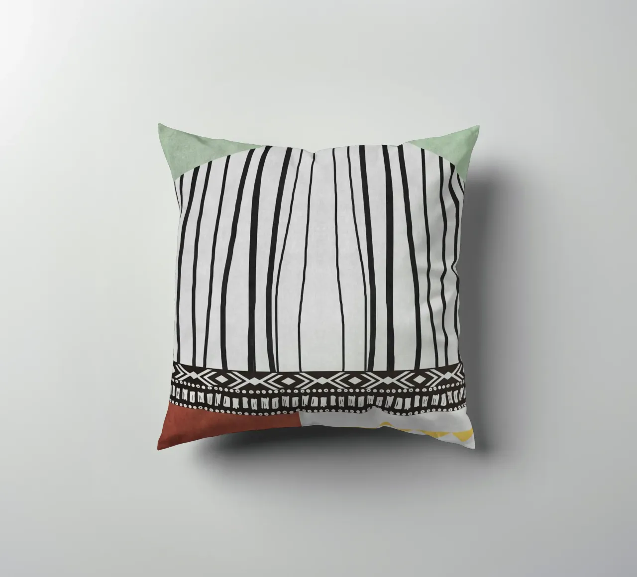 Geometric patterns green cuscino da ramosashop