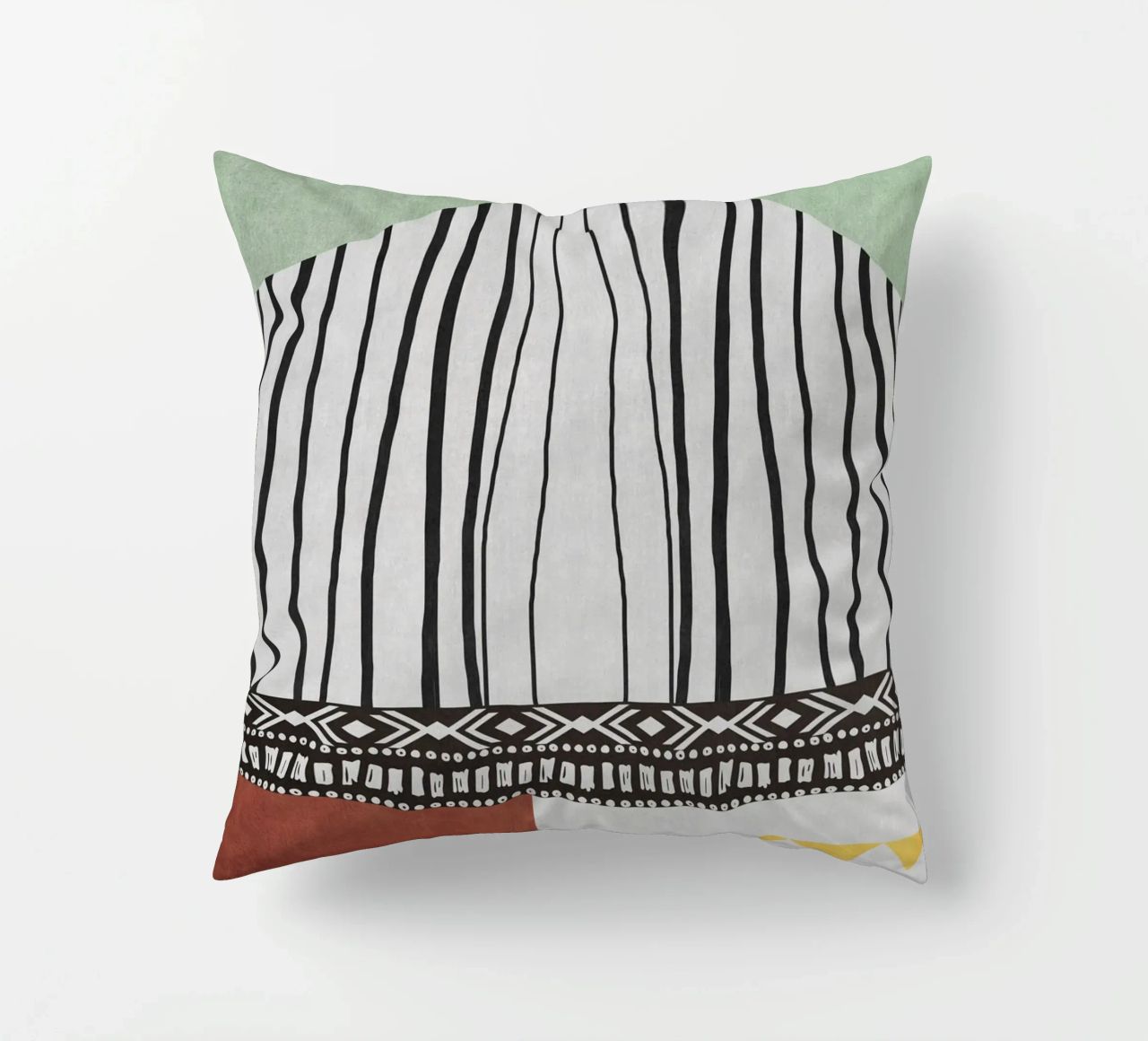 Geometric patterns  green cuscino da ramosashop
