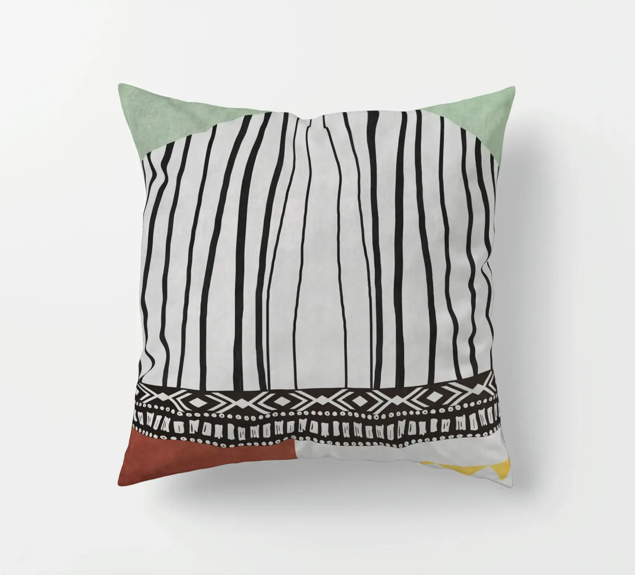 Geometric patterns green cuscino da ramosashop
