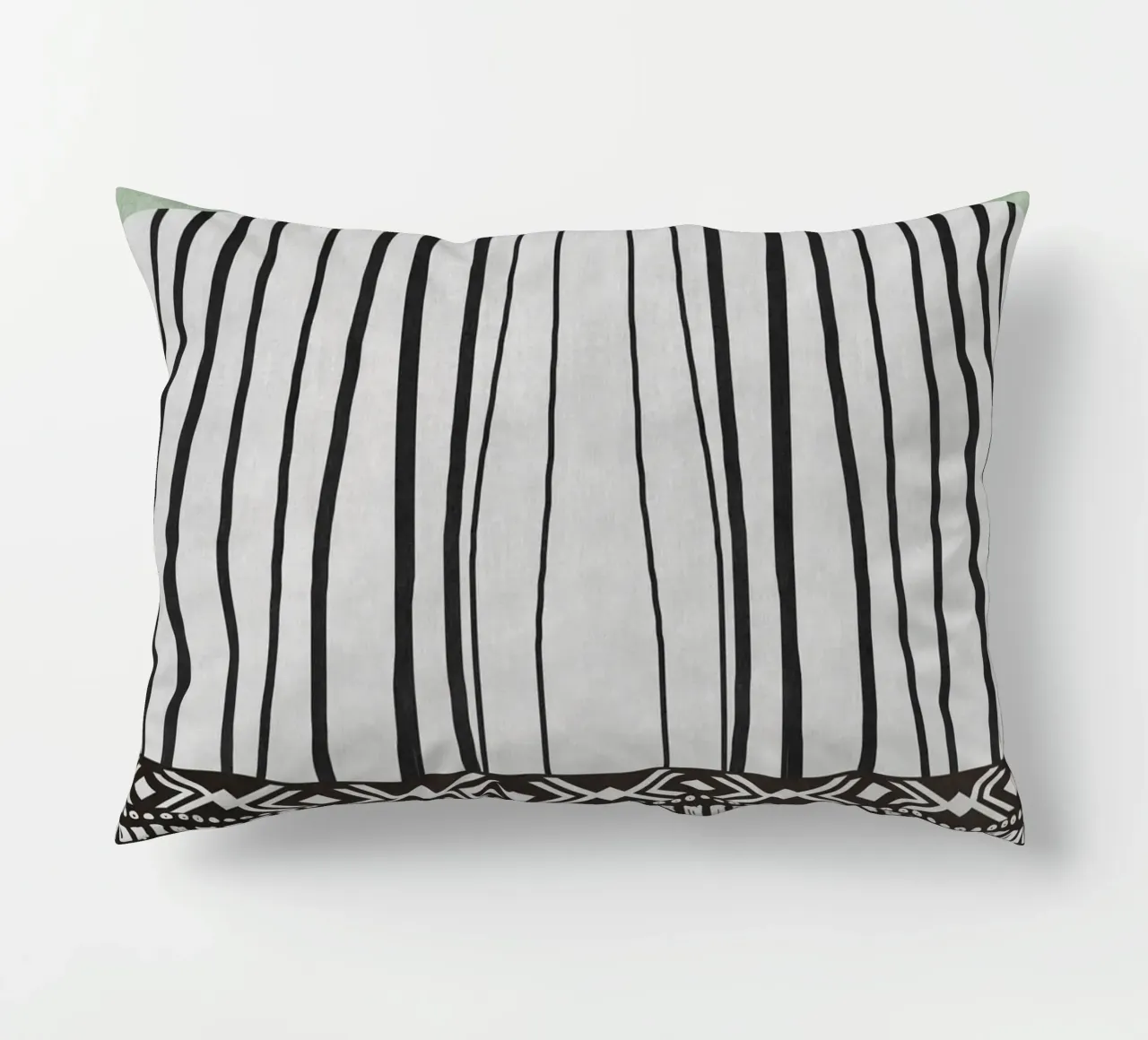 Geometric patterns  green Kissen von ramosashop