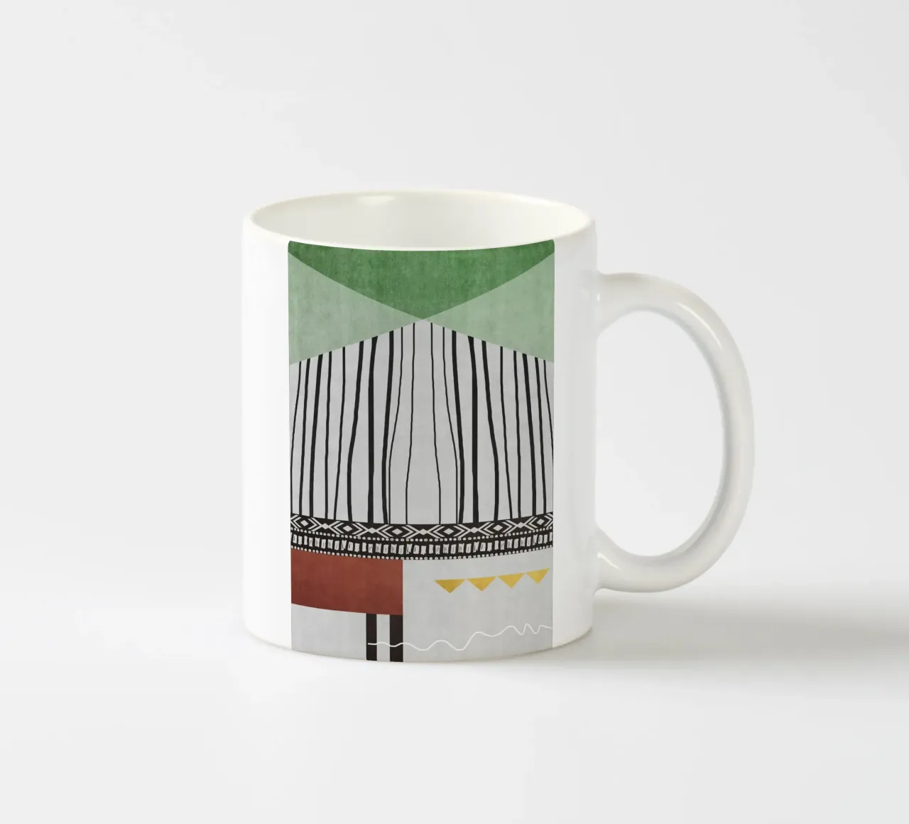 Geometric patterns  green mug en céramique de ramosashop