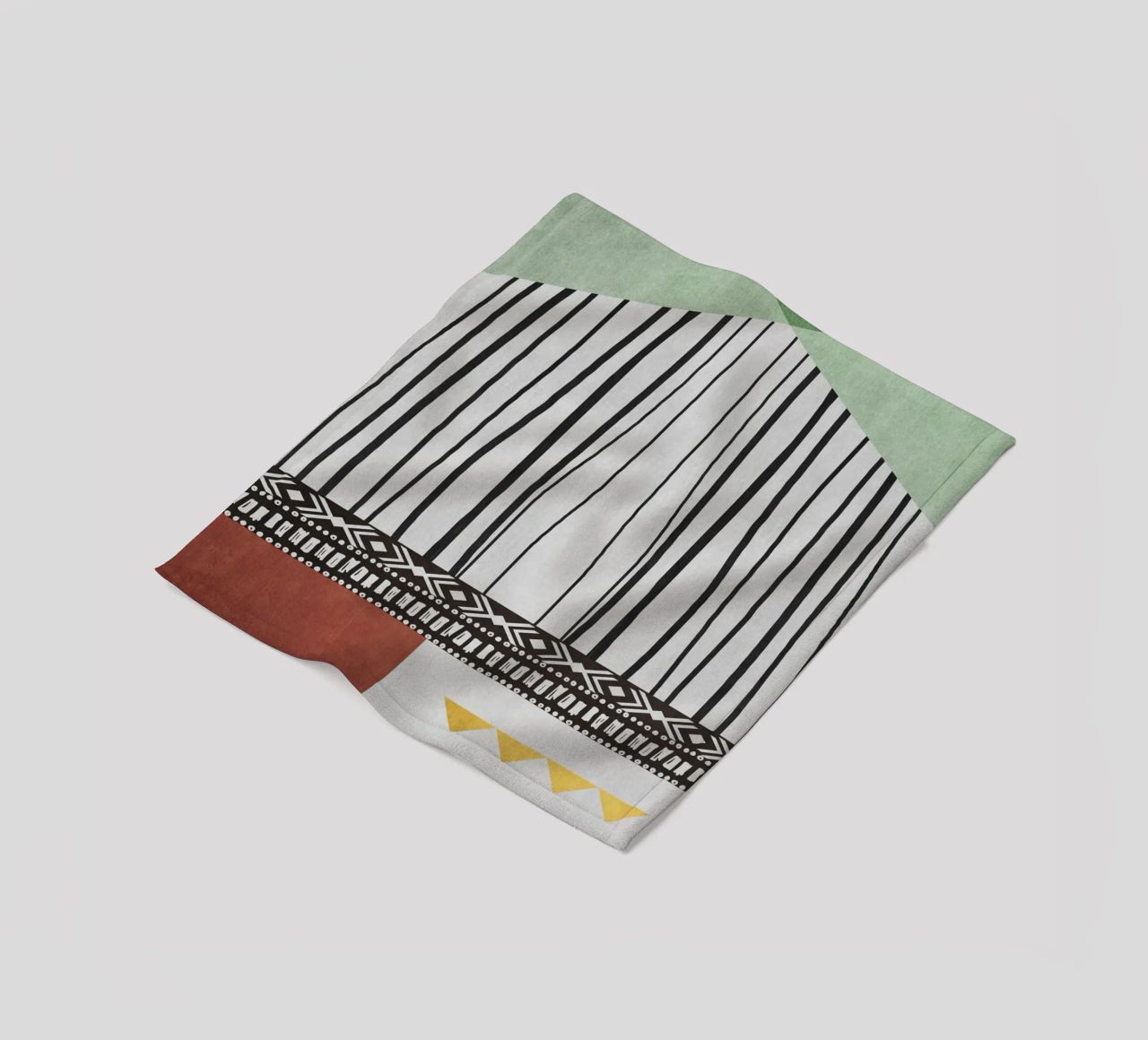 Geometric patterns  green coperta in pile da ramosashop