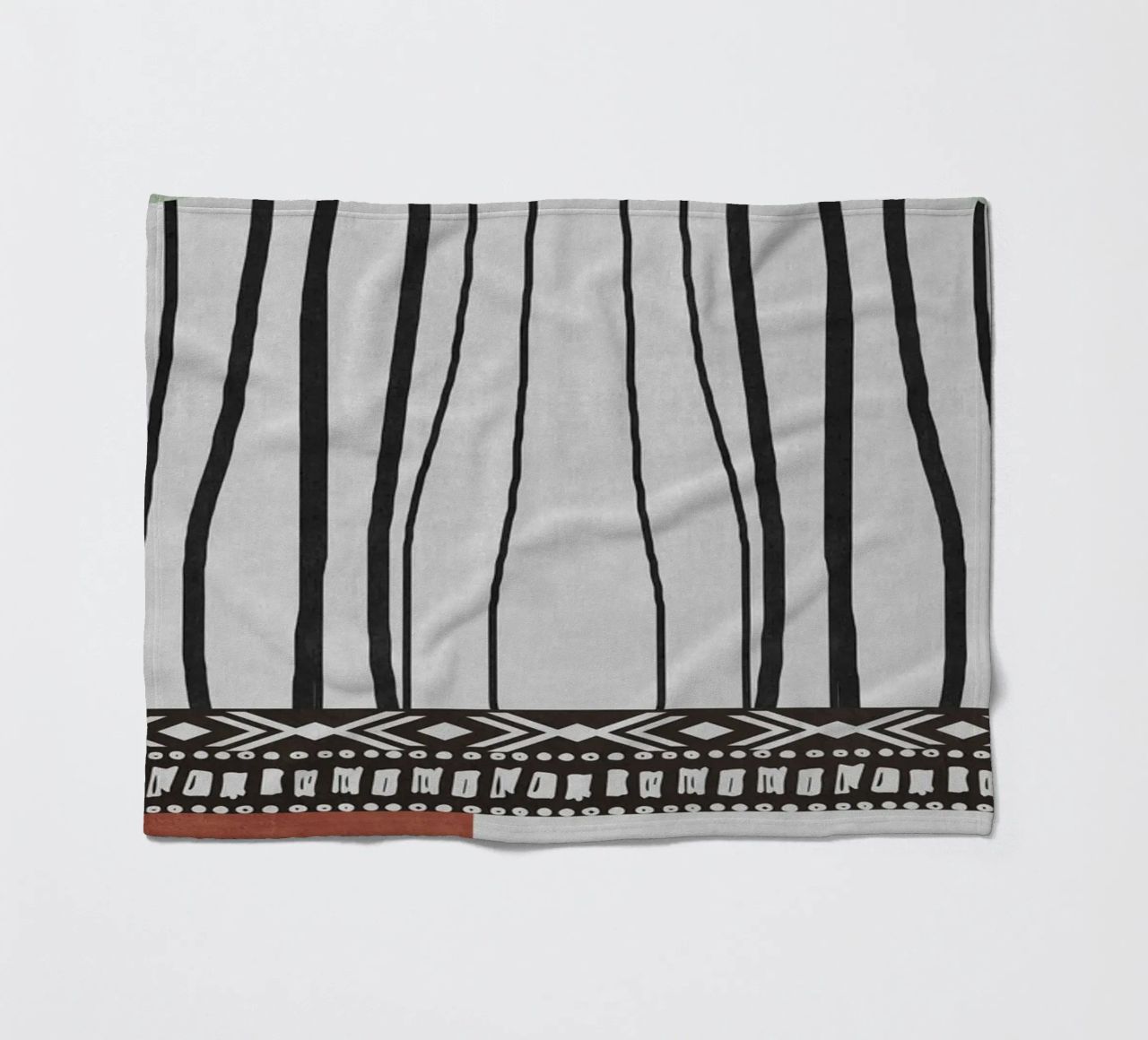Geometric patterns  green coperta in pile da ramosashop