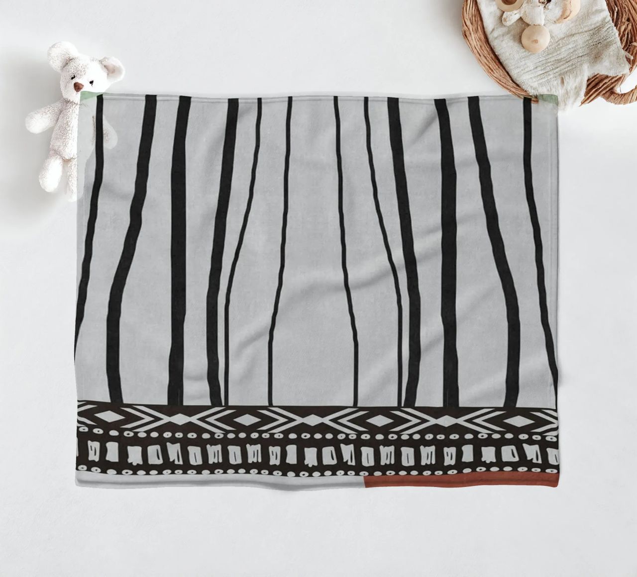 Geometric patterns  green coperta in pile da ramosashop