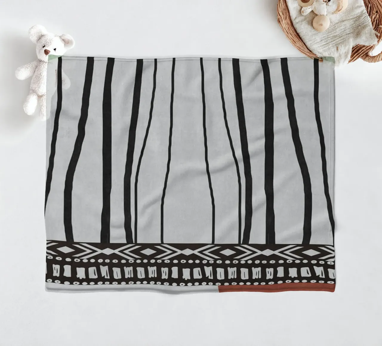 Geometric patterns  green coperta in pile da ramosashop