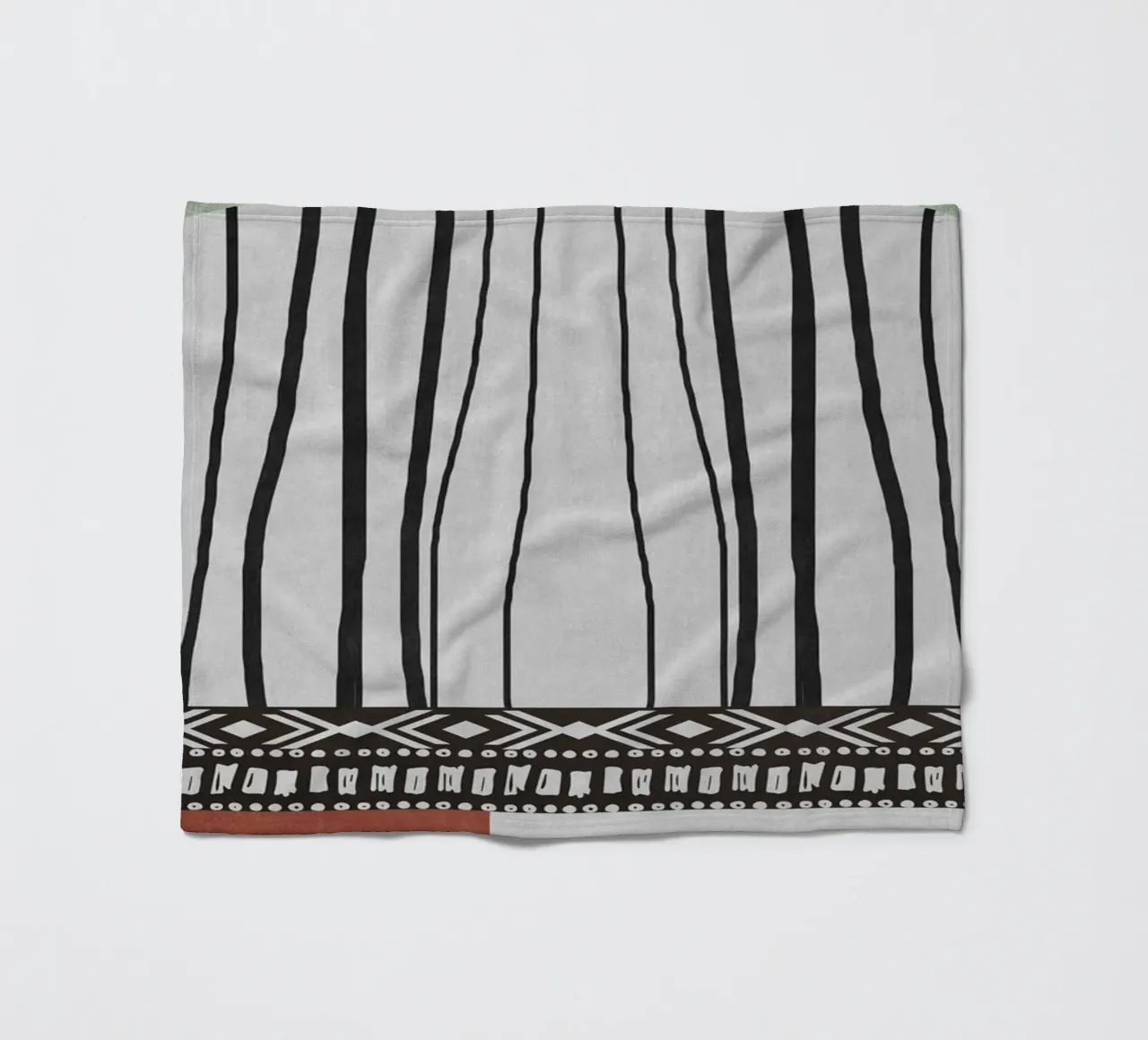 Geometric patterns  green coperta in pile da ramosashop