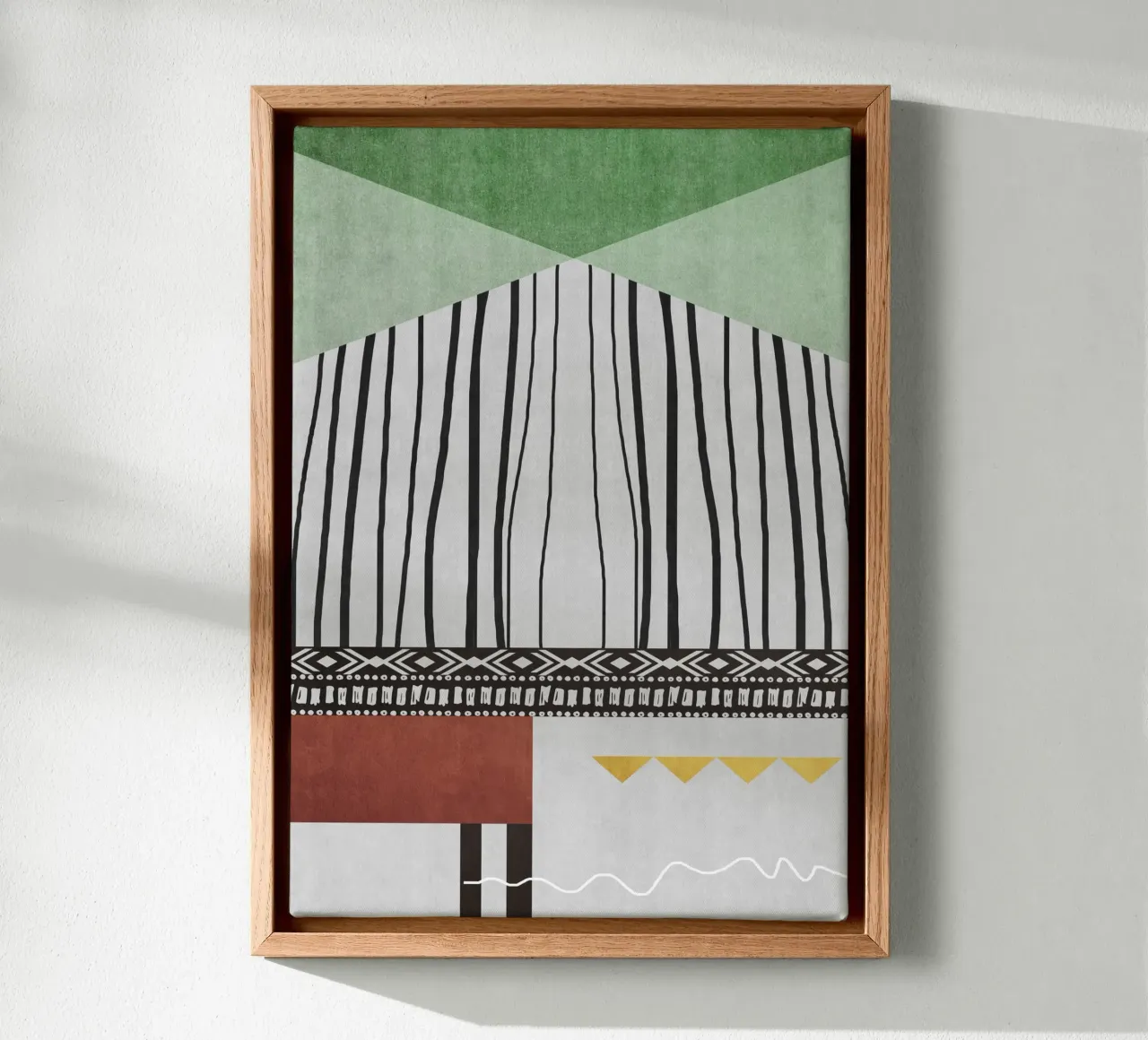 Geometric patterns  green tela da ramosashop