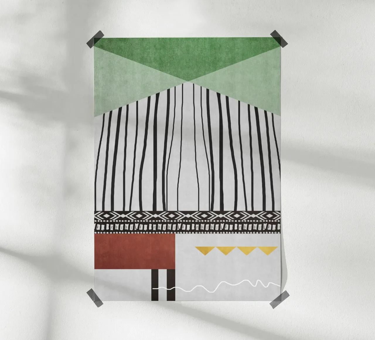 Geometric patterns green poster da ramosashop