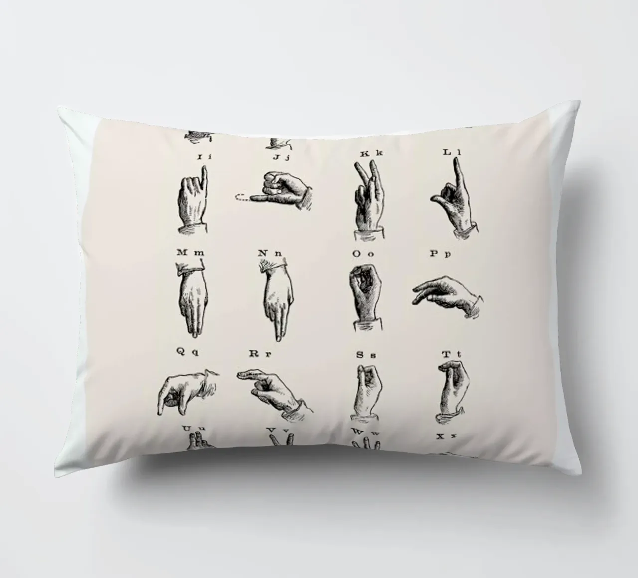 Vintage Sign Language Chart cuscino da Flora & Fauna