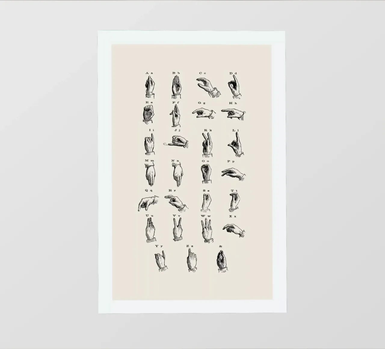 Vintage Sign Language Chart telo in pvc da Flora & Fauna