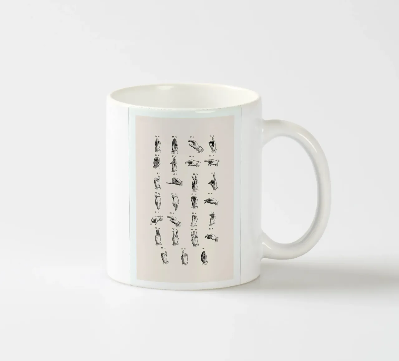 Vintage Sign Language Chart tazza in ceramica da Flora & Fauna