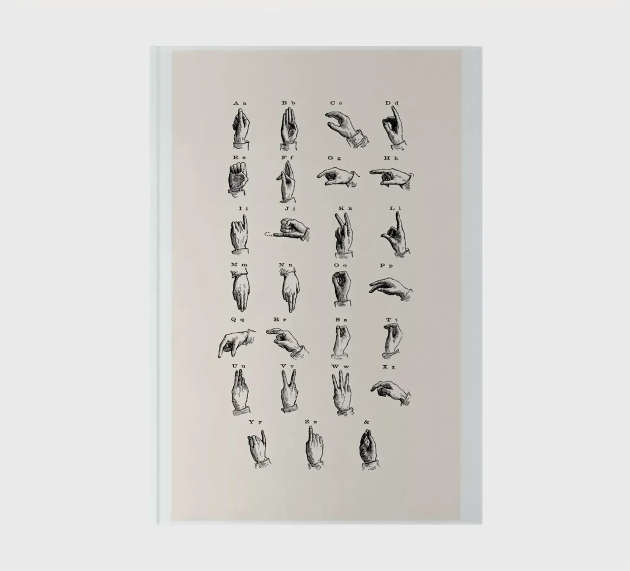 Vintage Sign Language Chart notebook by Flora & Fauna