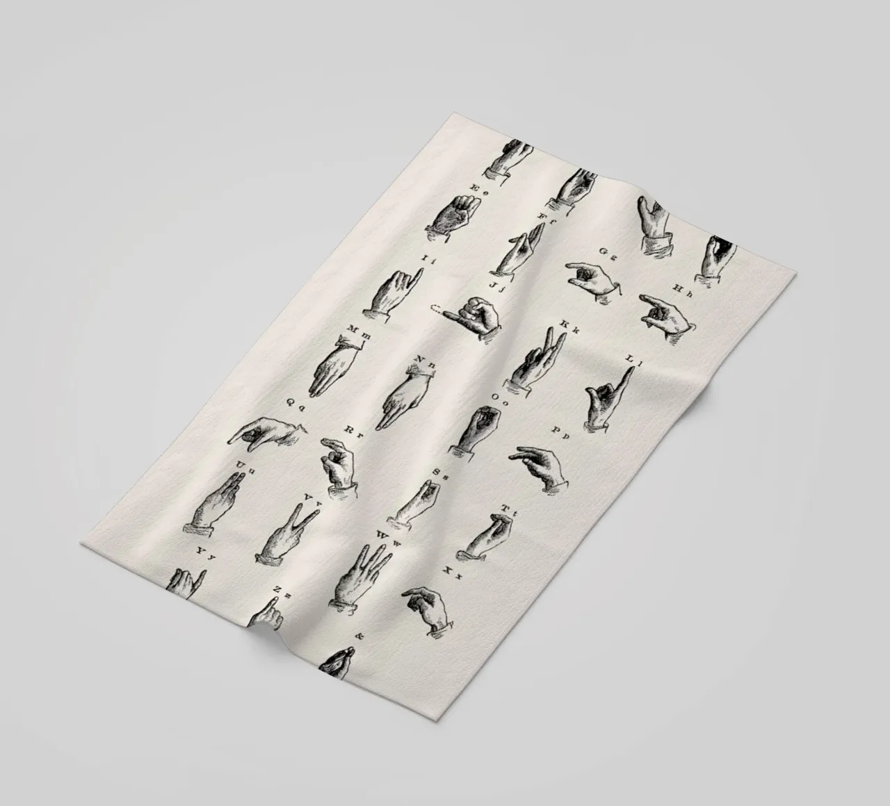 Vintage Sign Language Chart telo mare da Flora & Fauna