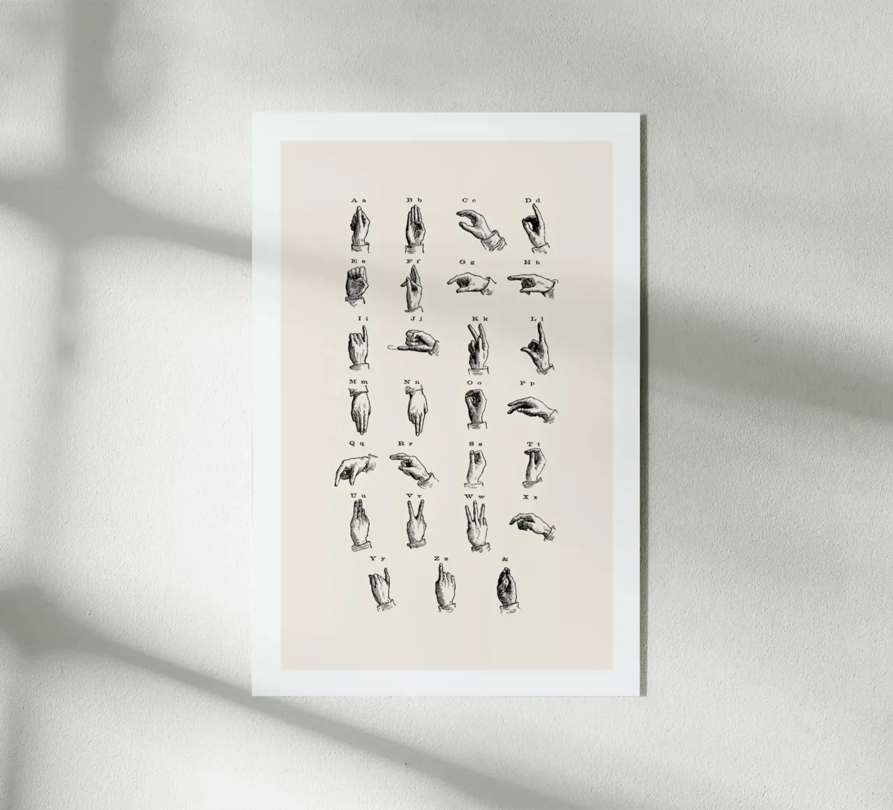 Vintage Sign Language Chart metacrilato de Flora & Fauna