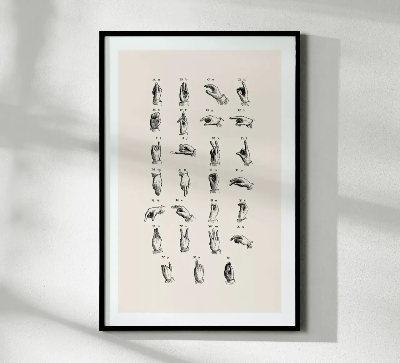 Vintage Sign Language Chart carta hahnemühle da Flora & Fauna