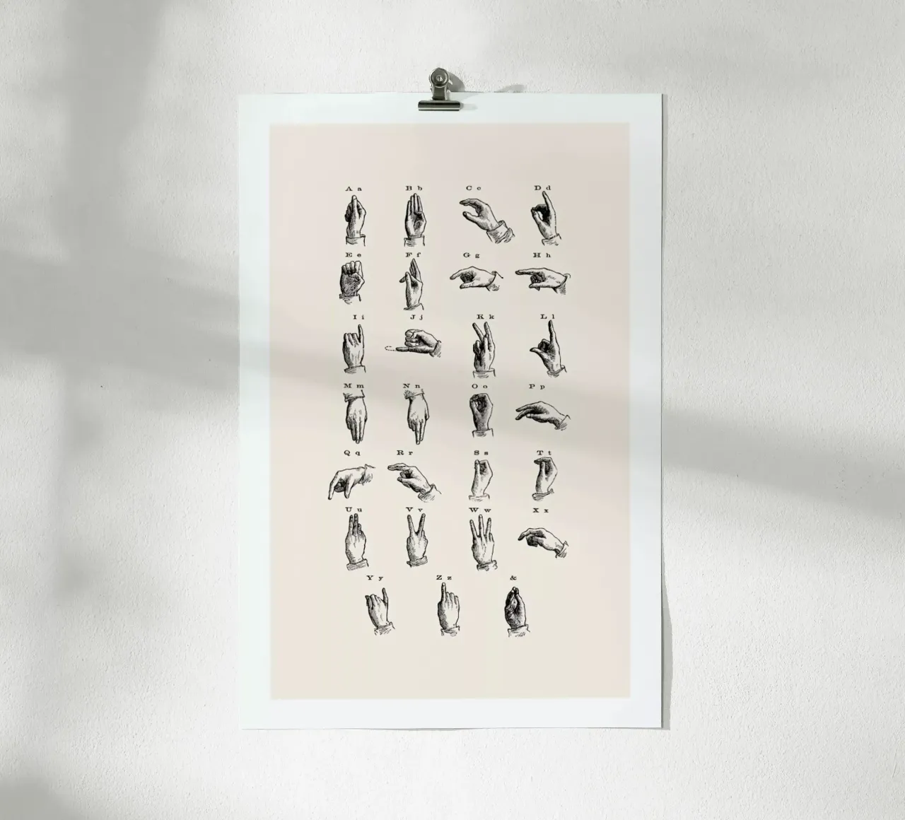 Vintage Sign Language Chart carta hahnemühle da Flora & Fauna