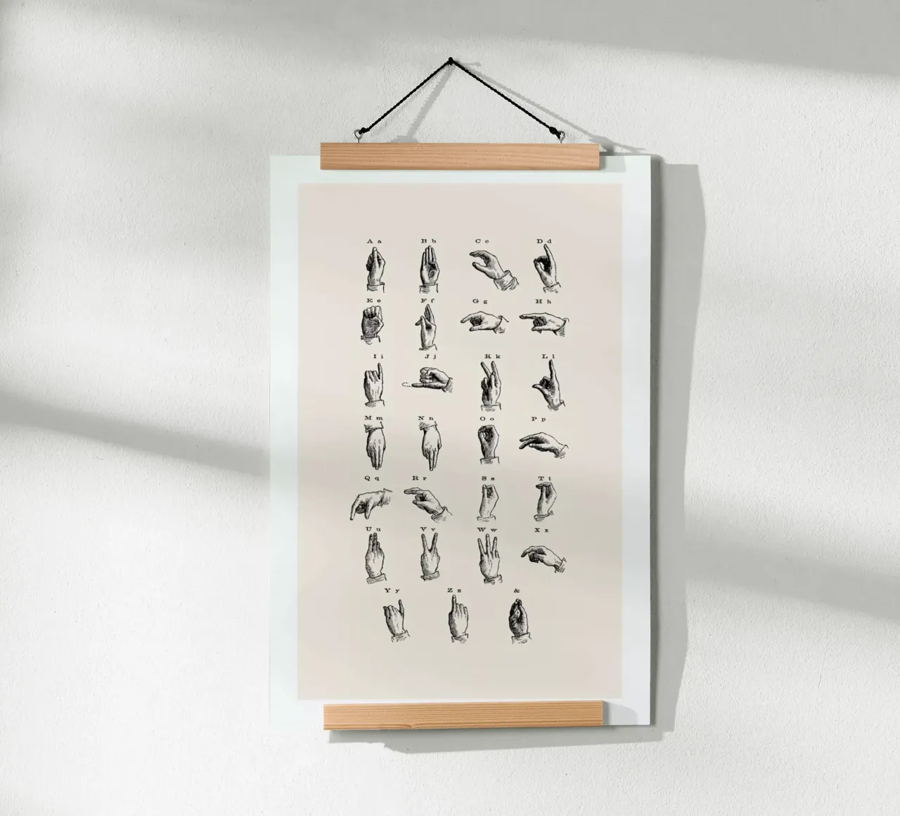 Vintage Sign Language Chart carta hahnemühle da Flora & Fauna