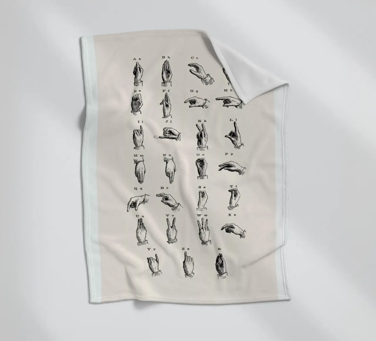 Vintage Sign Language Chart coperta in pile da Flora & Fauna