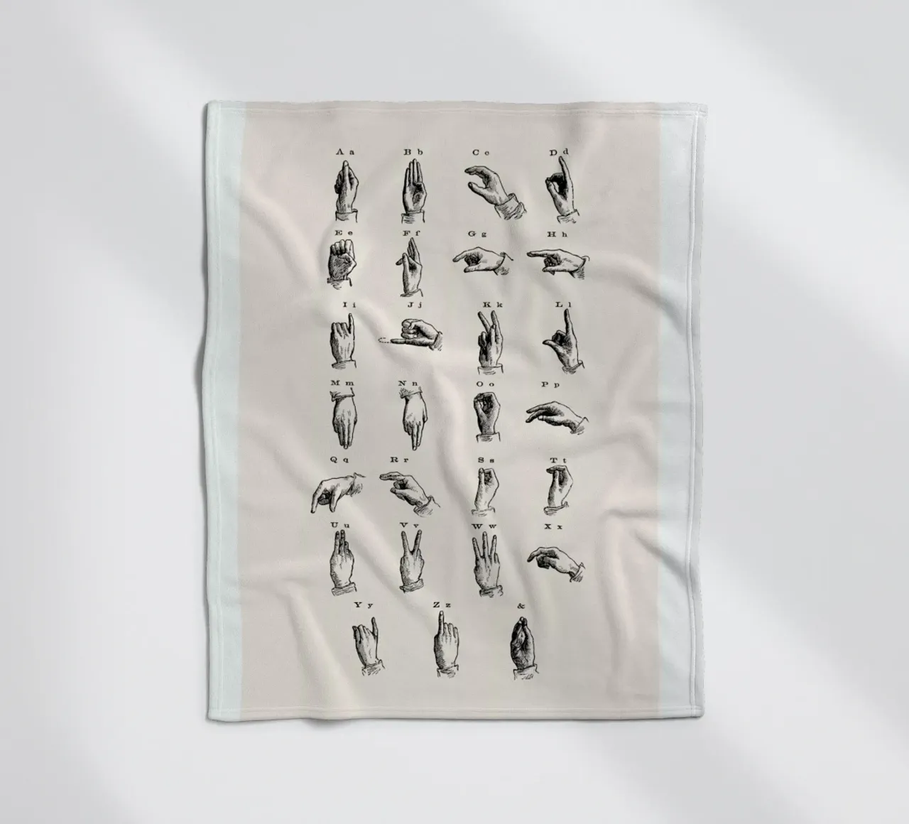 Vintage Sign Language Chart coperta in pile da Flora & Fauna