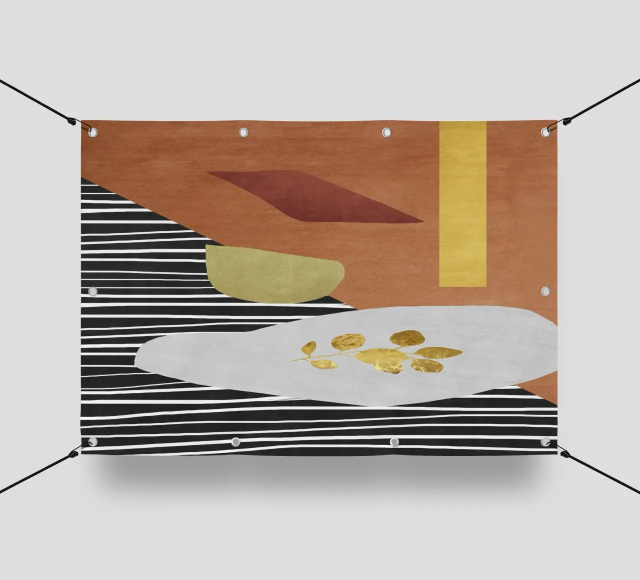 abstract geometric gold telo in pvc da ramosashop