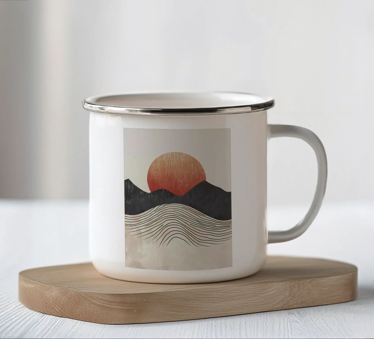 Cime del tramonto tazza in smalto da James M Coyle