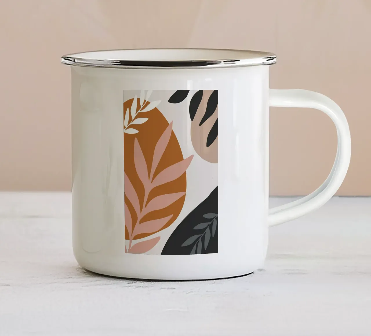 foglia tropicale natura tazza in smalto da Rebecca Clark Wyrick