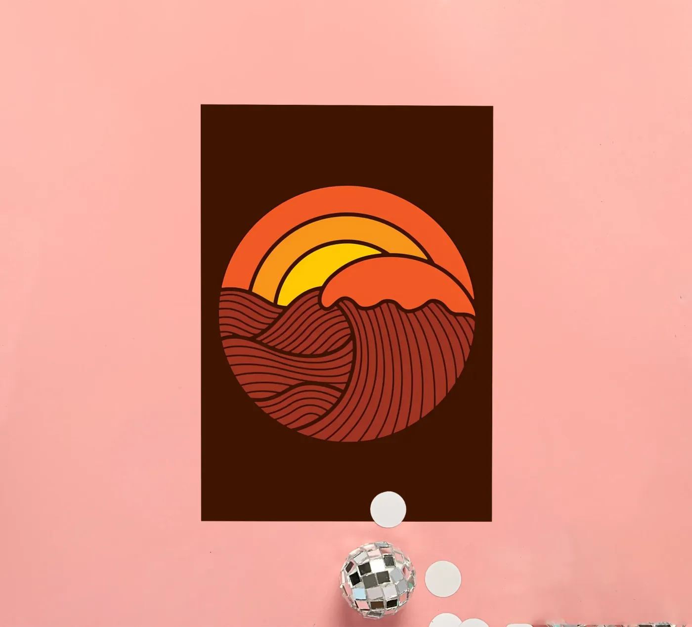 Sunset Circle sticker by James M Coyle
