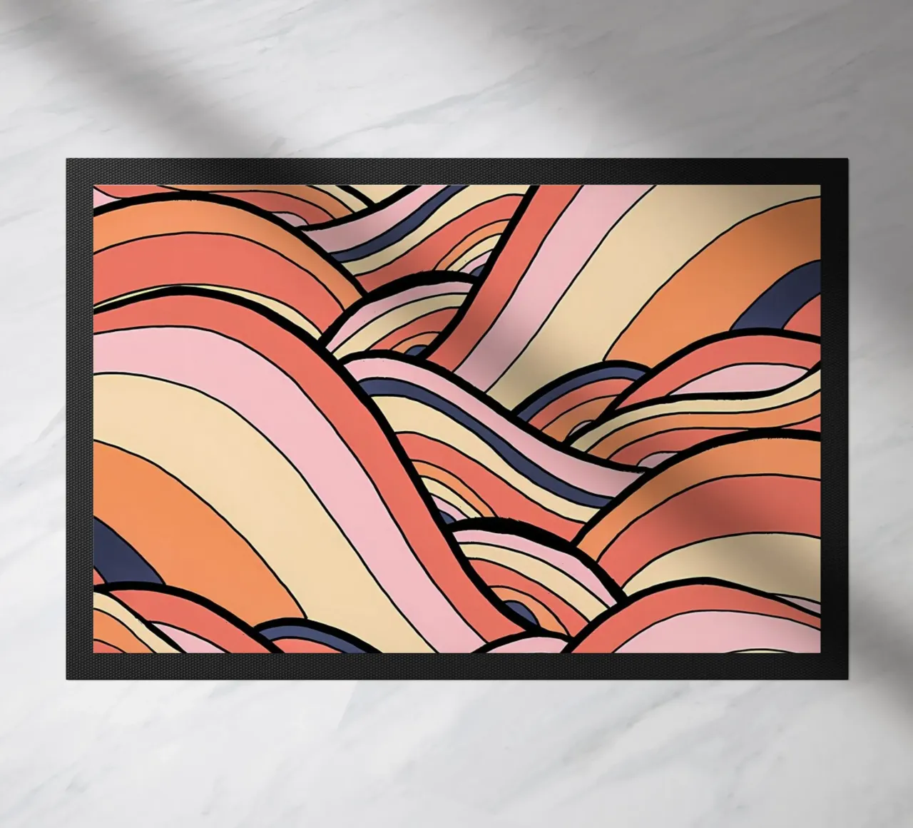 Hot spring waves doormat by James M Coyle