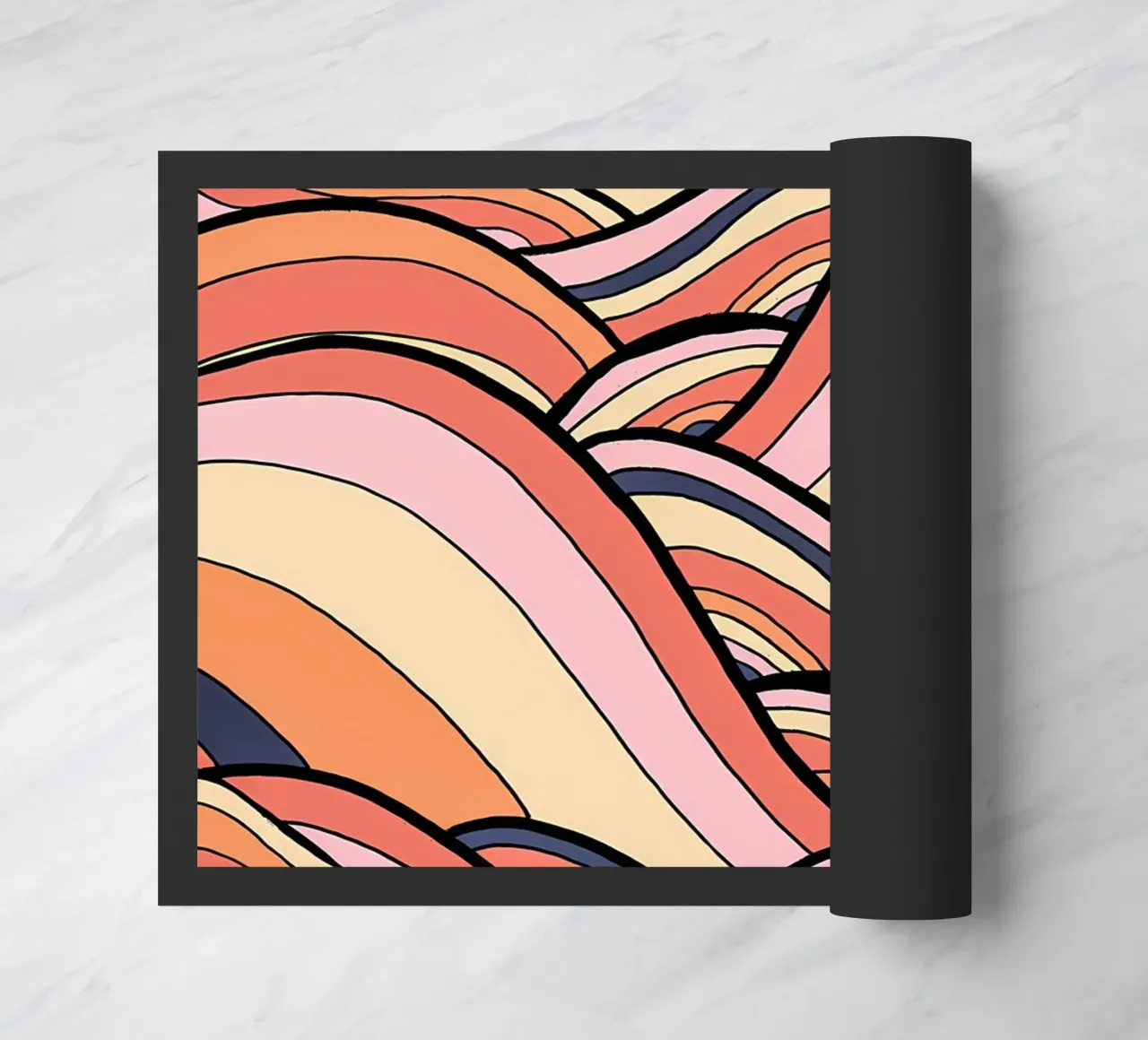 Hot spring waves doormat by James M Coyle