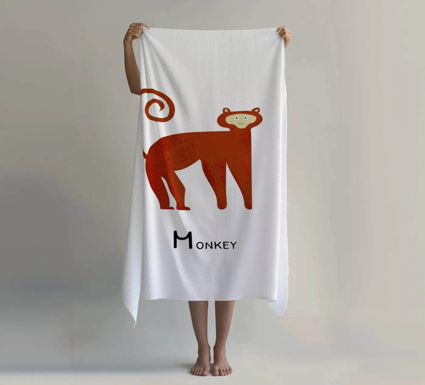 Monkey strandhanddoek van Little Flourishes