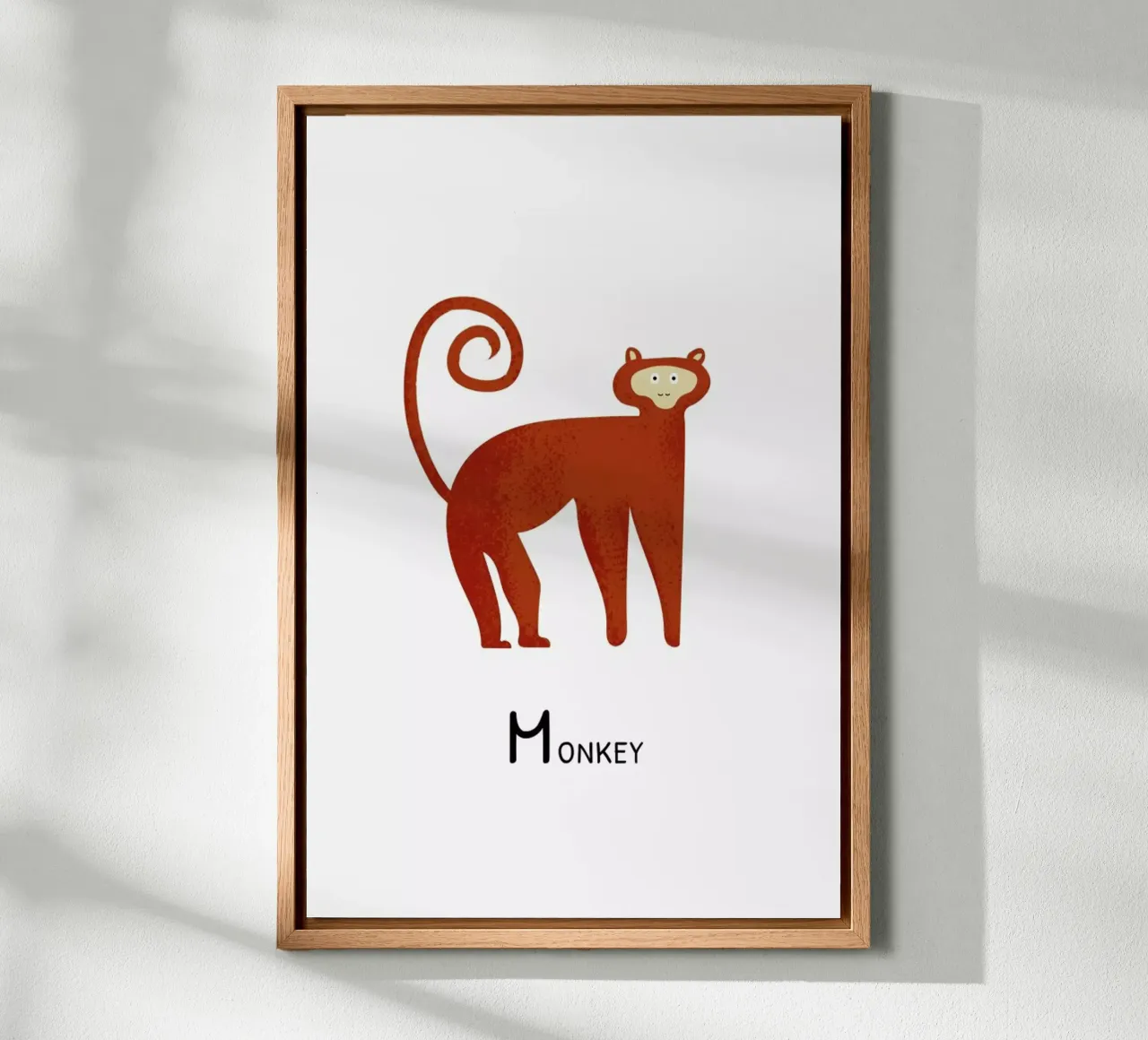 Monkey tela con Cornice a cassetta da Little Flourishes