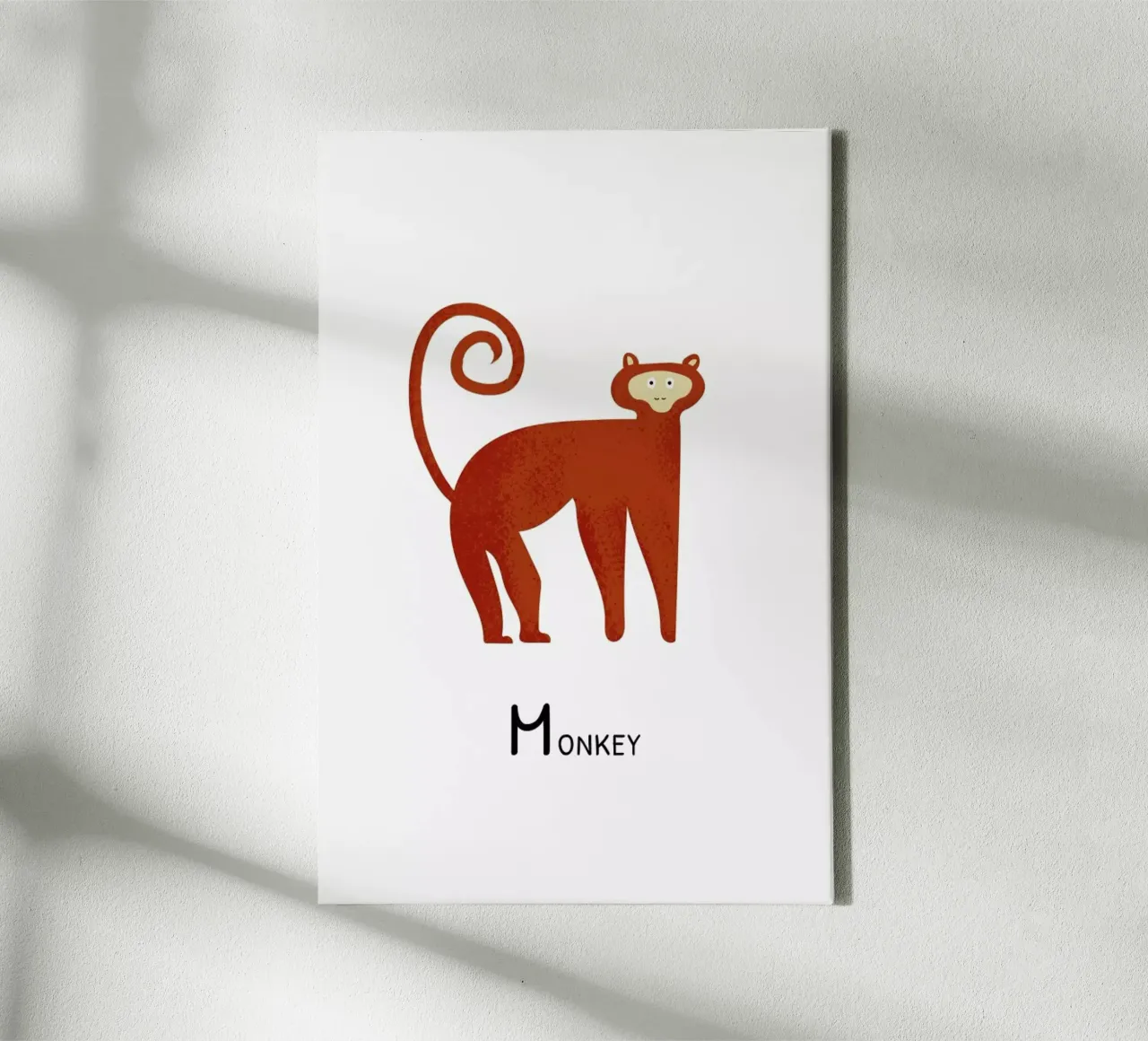 Monkey tela con Cornice a cassetta da Little Flourishes