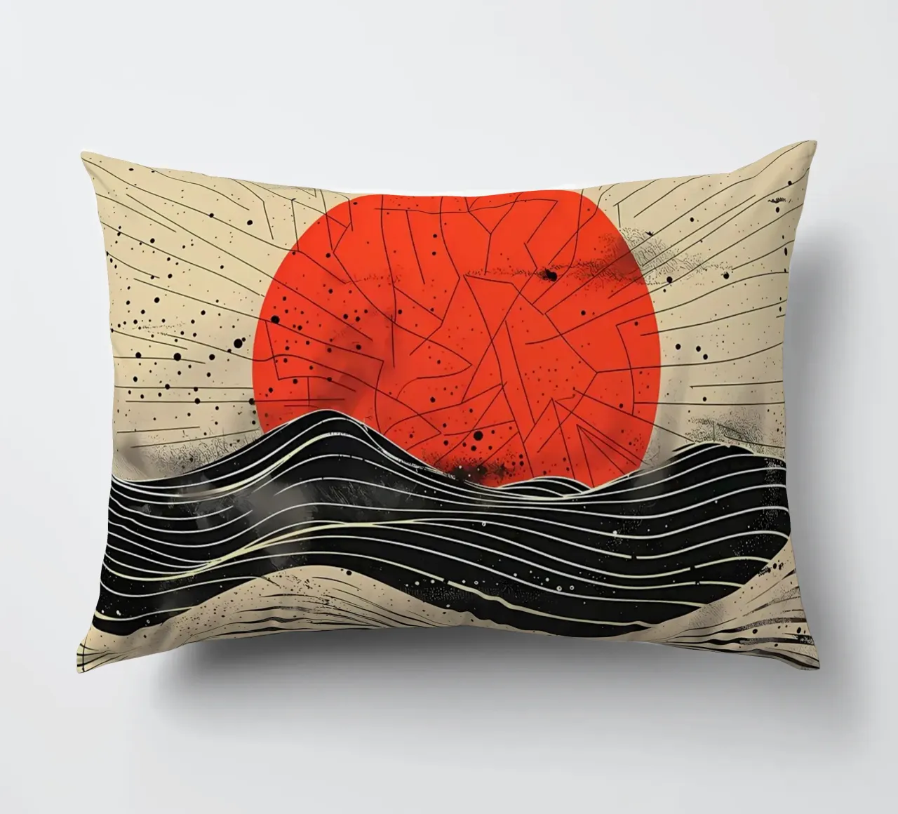 Scarlet Eclipse decorative cushion by James M Coyle
