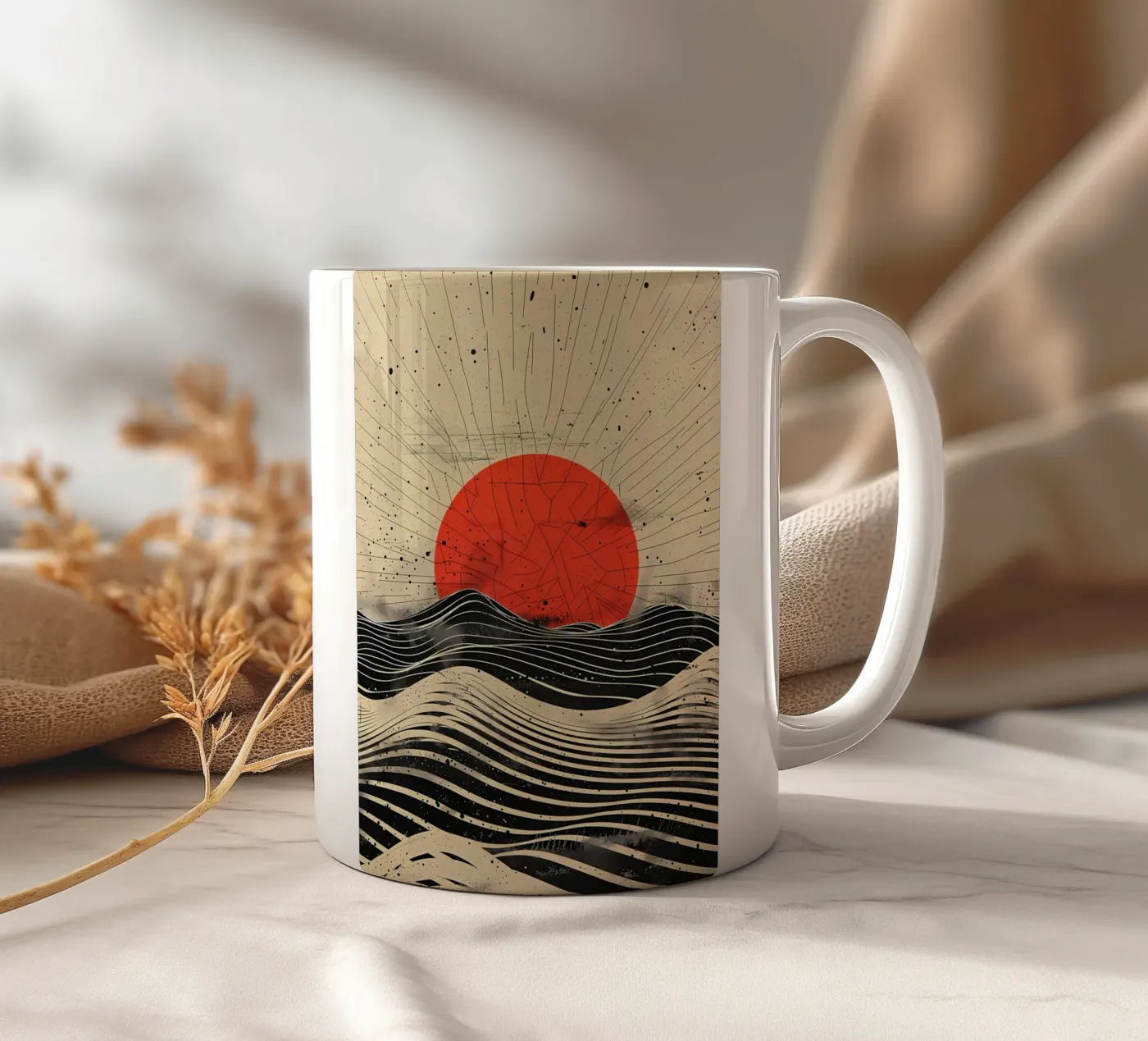 Scarlet Eclipse ceramic mug by James M Coyle