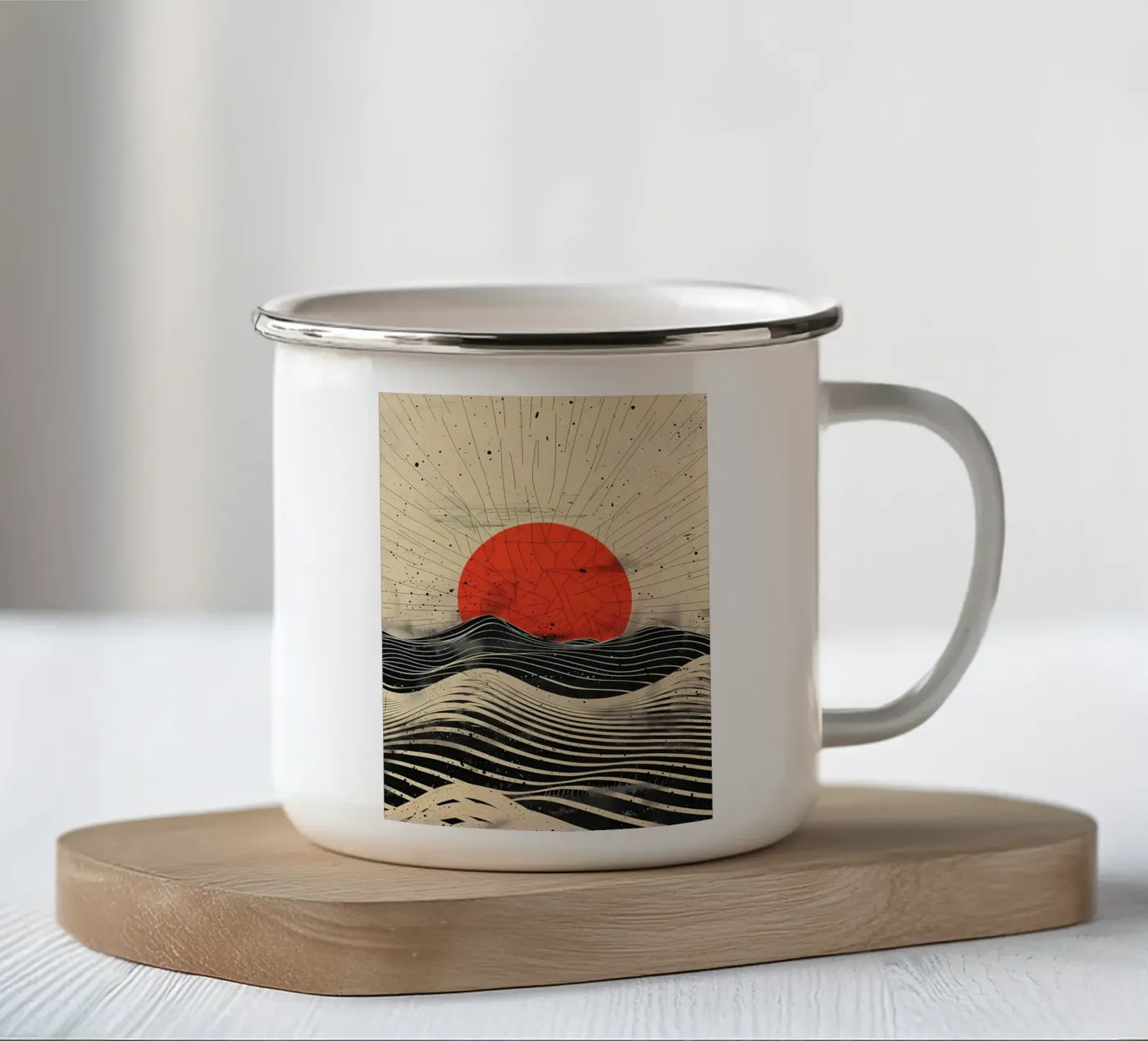 Scarlet Eclipse enamel mug by James M Coyle