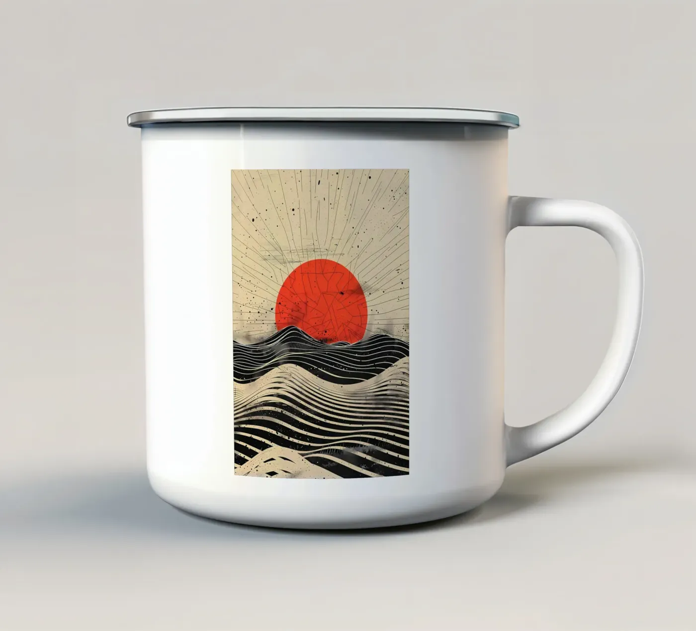Scarlet Eclipse enamel mug by James M Coyle
