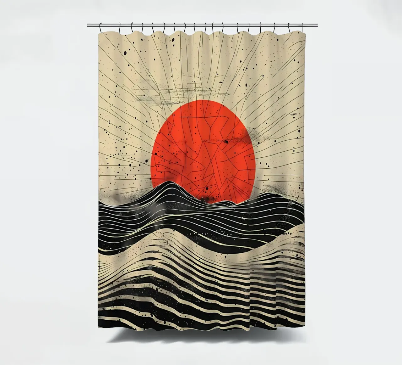 Scharlachrote Sonnenfinsternis Duschvorhang von James M Coyle