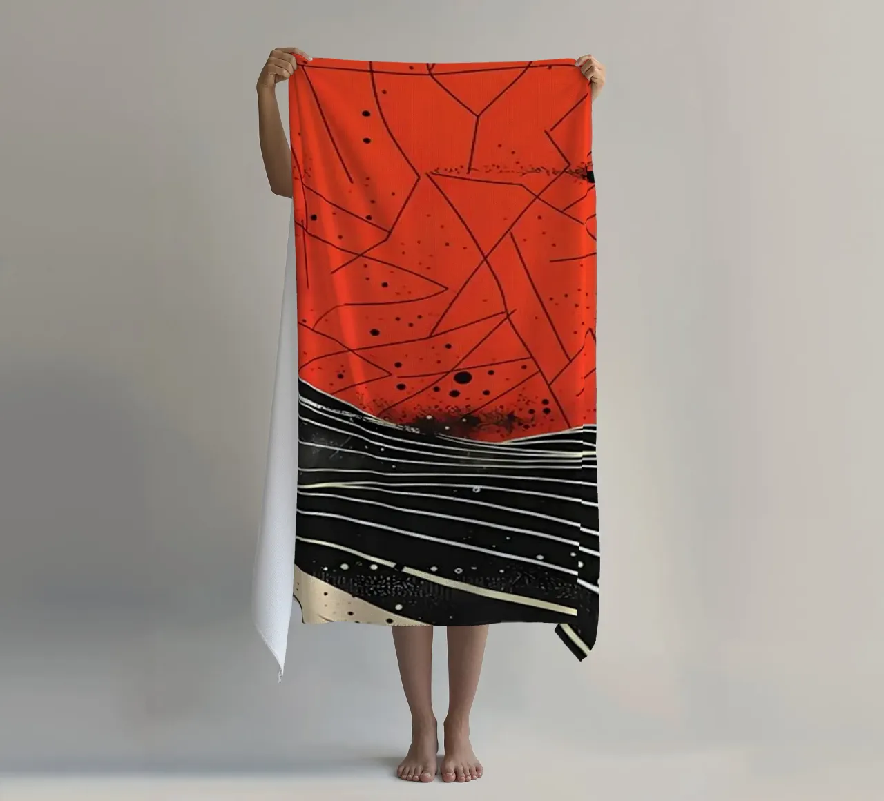 Scarlet Eclipse beach towel by James M Coyle