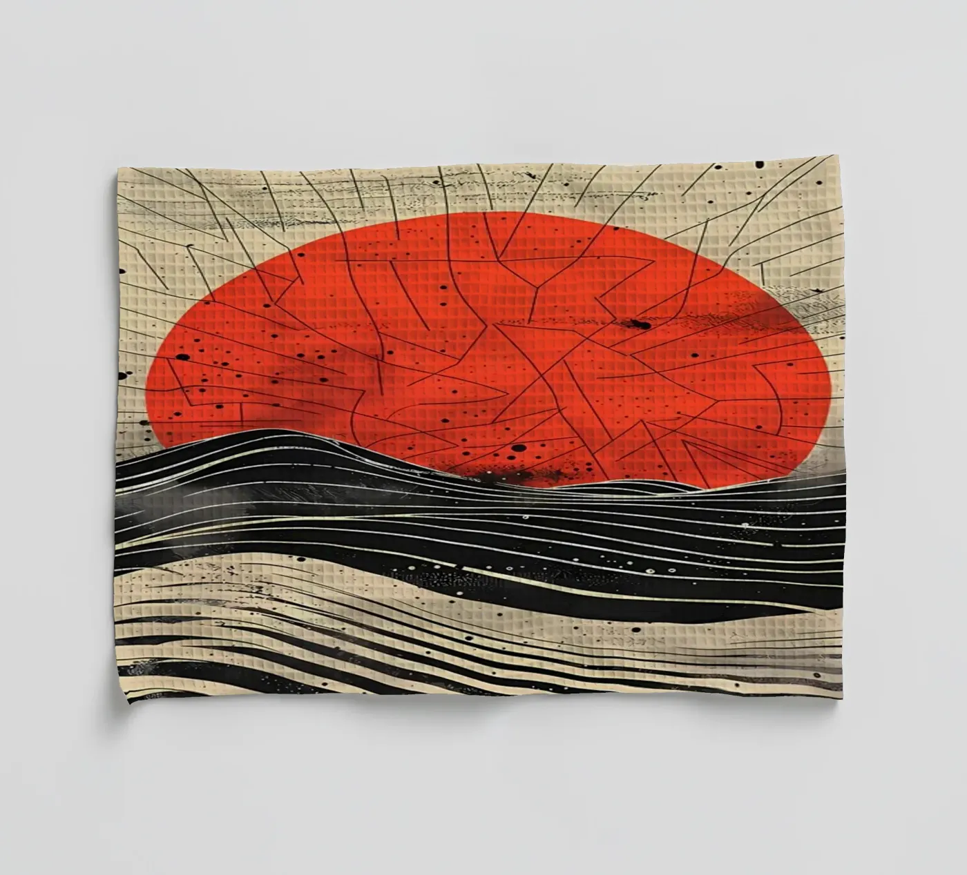 Scarlet Eclipse tea towel by James M Coyle