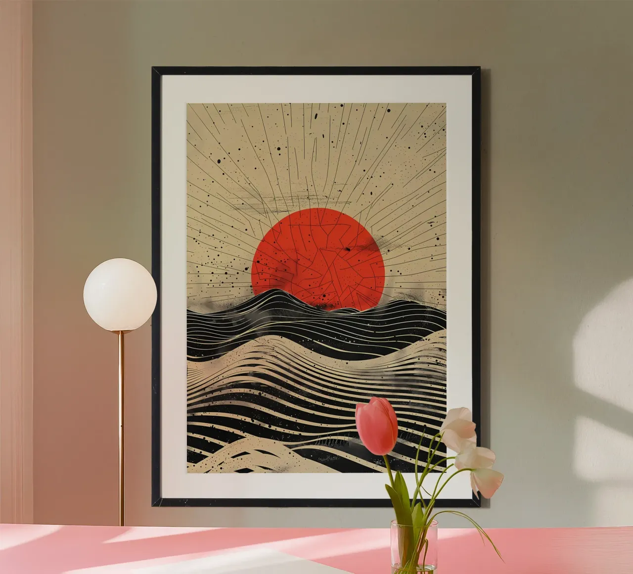 Eclipse escarlata poster con marco de plástico de James M Coyle