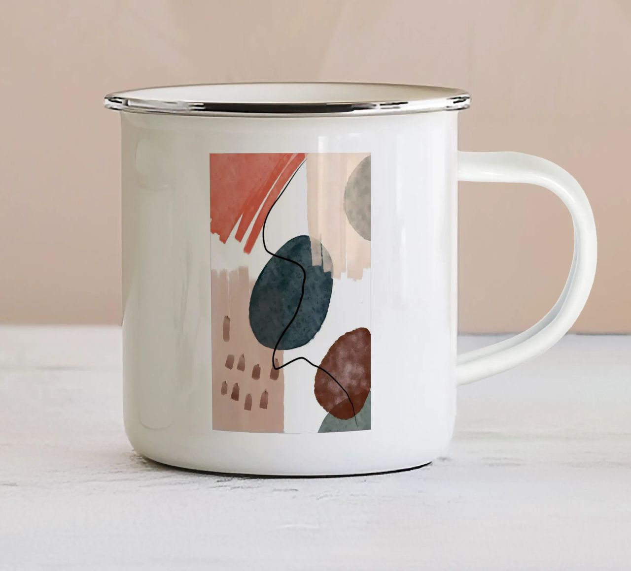 astratto minimalista tazza in smalto da Rebecca Clark Wyrick