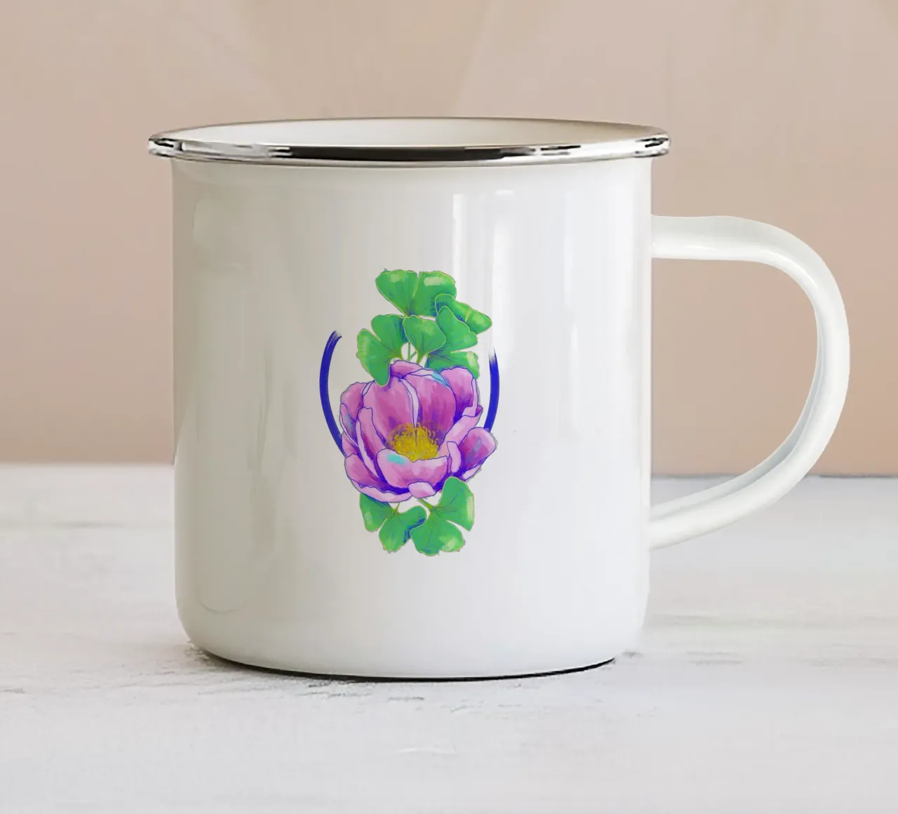 Pivoine 2 tazza in smalto da Klo~